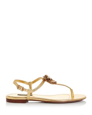 gold flat sandals for women