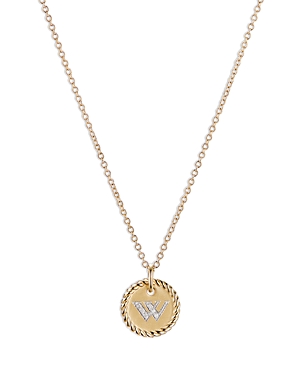DAVID YURMAN CABLE COLLECTIBLES INITIAL PENDANT WITH DIAMONDS IN GOLD ON CHAIN, 16-18,N08792 88ADI18W