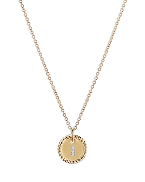 DAVID YURMAN CABLE COLLECTIBLES INITIAL PENDANT WITH DIAMONDS IN GOLD ON CHAIN, 16-18,N08792 88ADI18I