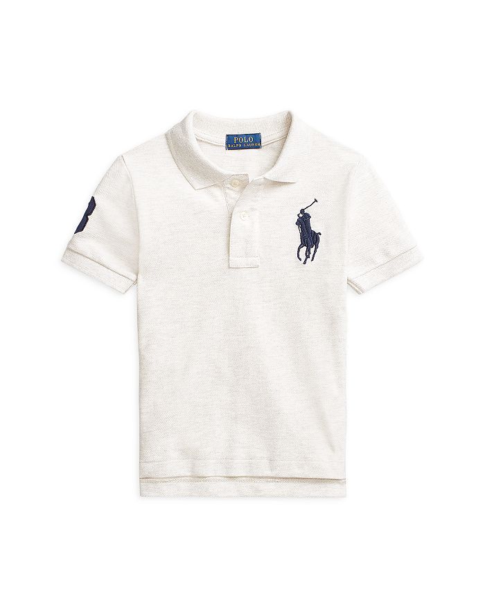 Ralph Lauren Polo  Boys' Heathered Cotton Polo Shirt - Little Kid In American Heather
