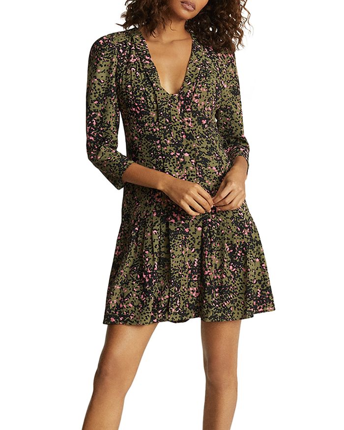 REISS Ciara Animal Print Fit and Flare Dress | Bloomingdale's