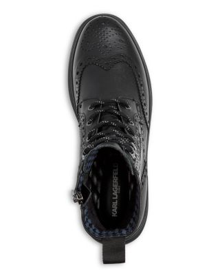 Karl Lagerfeld Paris Men's Suede Chukka Boots With Faux Shearling Lining - Classic Combat Style Boots - View #8