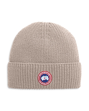 Canada Goose Arctic Disc Ribbed Wool Toque In Tan Heather