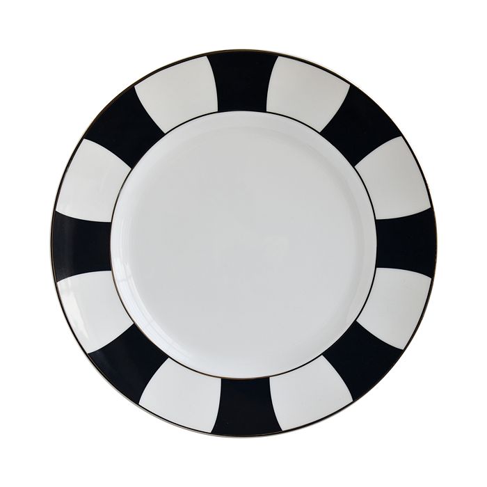 Bernardaud Galerie Royale Bleu Nuit Bread & Butter Plate In White/black