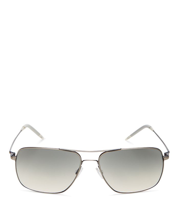 Oliver Peoples Clifton Brow Bar Square Sunglasses, 58mm In Silver | ModeSens