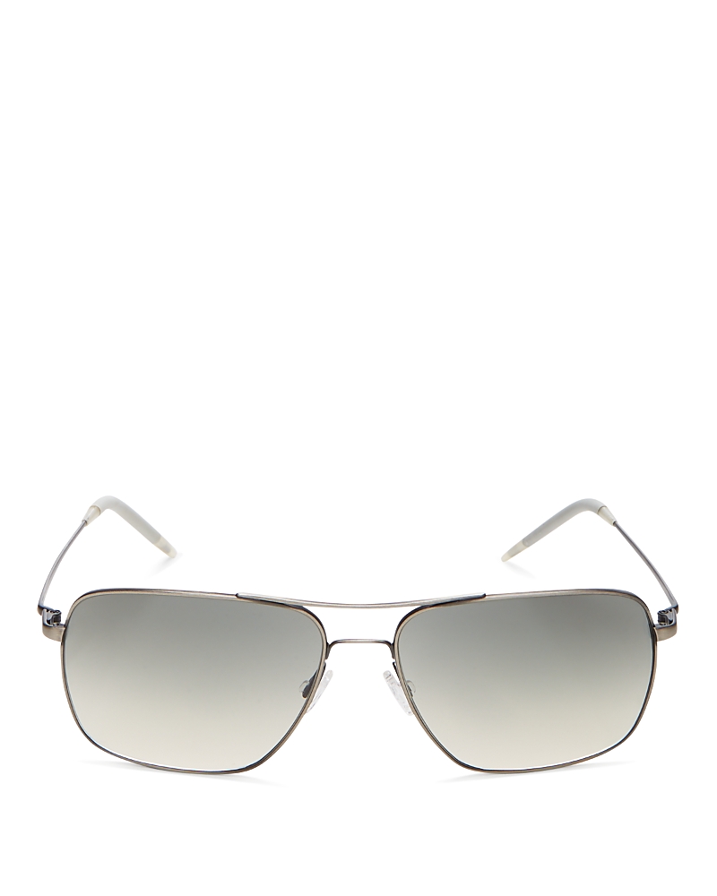 Oliver Peoples Clifton Brow Bar Square Sunglasses, 58mm In Antique Pewter/shale Gradient