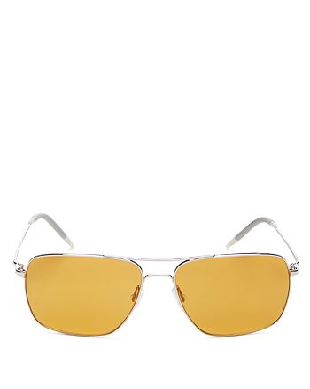 Oliver Peoples Unisex Clifton Polarized Brow Bar Square Sunglasses, 58mm |  Bloomingdale's