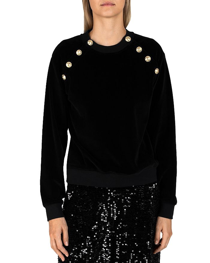 DEREK LAM 10 CROSBY LUCIE SAILOR BUTTON SWEATSHIRT,TF03732KV