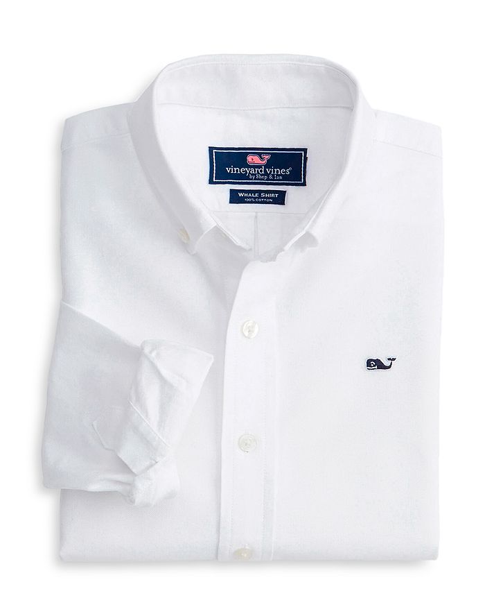 Shop Vineyard Vines Boys' Cotton Oxford Whale Shirt - Little Kid, Big Kid In White Cap