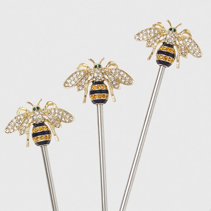 Shop Joanna Buchanan Stripey Bee Swizzle Sticks In Multi