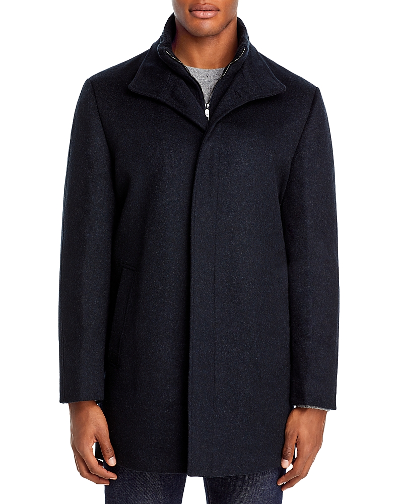 Cardinal Of Canada Mont Royal Wool & Cashmere Regular Fit Car Coat In Navy Melange