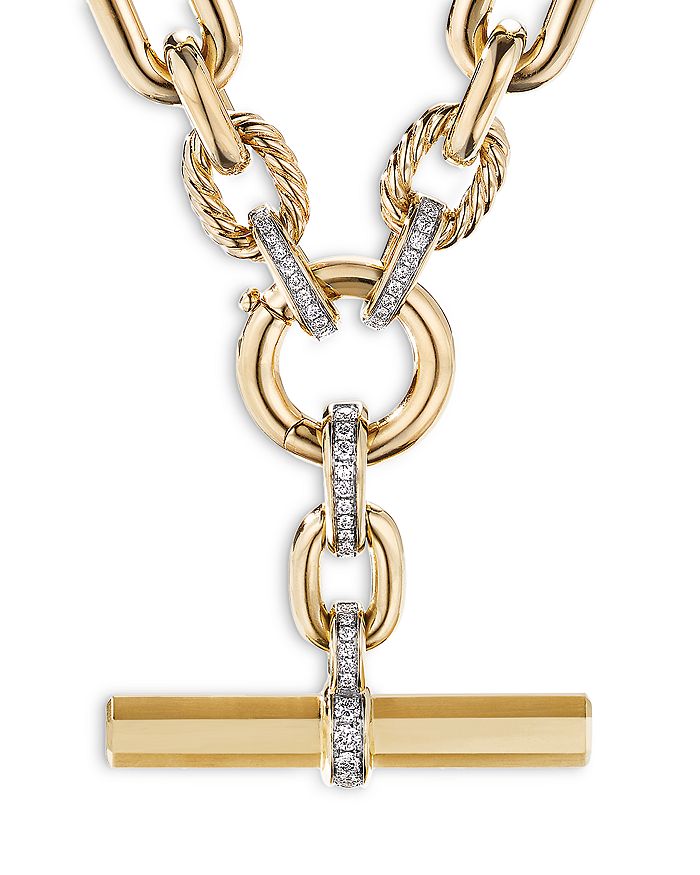 David Yurman Lexington Chain Necklace in 18K Yellow Gold with Diamonds ...