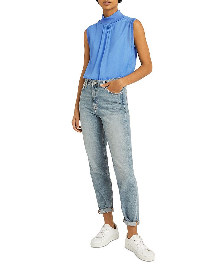 REISS Gilda Sleeveless Turtleneck Top Bloomingdale s