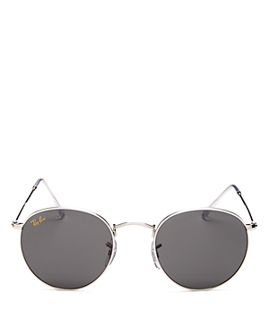 Ray Ban Ray-ban Unisex Icons Round Sunglasses, 50mm In Shiny Silver