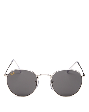 Ray Ban Ray-ban Unisex Icons Round Sunglasses, 50mm In Shiny Silver