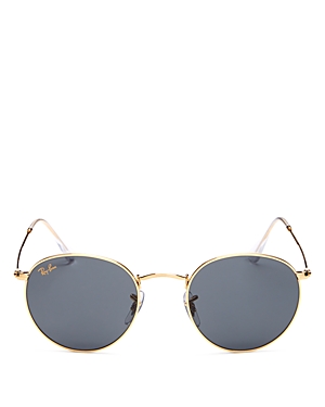 Ray Ban Ray-ban Icons 50mm Round Metal Sunglasses In Shiny Legend Gold