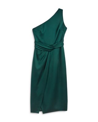 ted baker one shoulder green dress Ted Baker Green One Shoulder Dress TED BAKER One Shoulder Emerald Green Knee