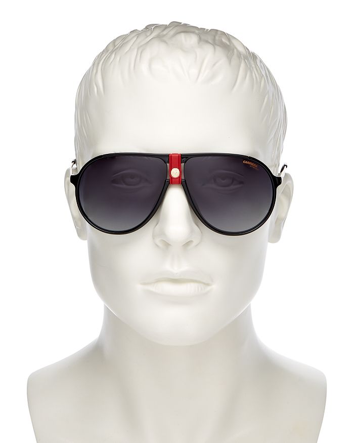 Shop Carrera Brow Bar Aviator Sunglasses, 59mm In Gold/dark Gray Gradient