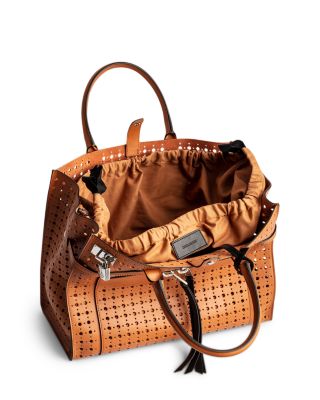 Zadig & Voltaire Candide Large Perforated Leather Satchel