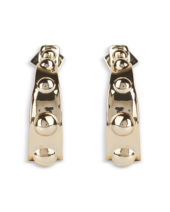 Alexis Bittar Studded Open Hoop Earrings In Gold