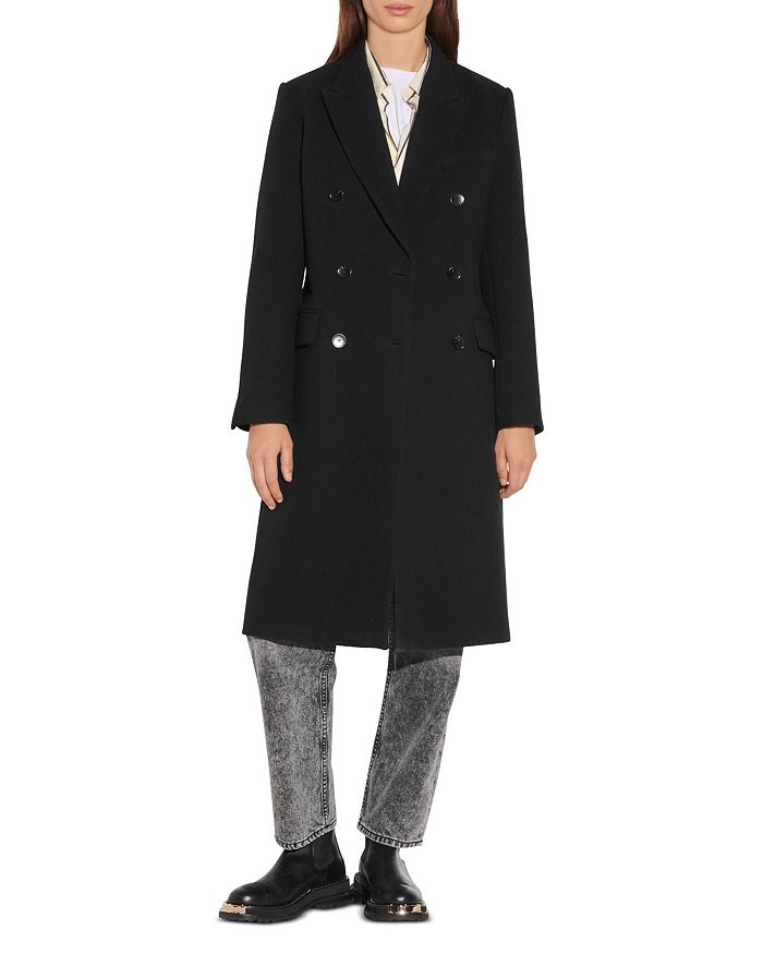 Sandro Bayane Long Double Breasted Coat | Bloomingdale's