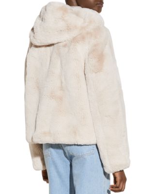 Sandro Mirage Hooded Faux-Fur Coat Bloomingdale's