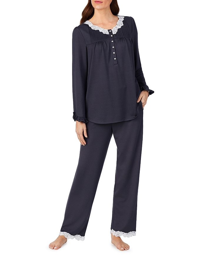 Eileen West Lace Trim Knit Pajama Set | Bloomingdale's
