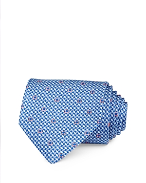 Shop Ferragamo Salvatore  Woven Gancini Silk Classic Necktie In Blue/pink