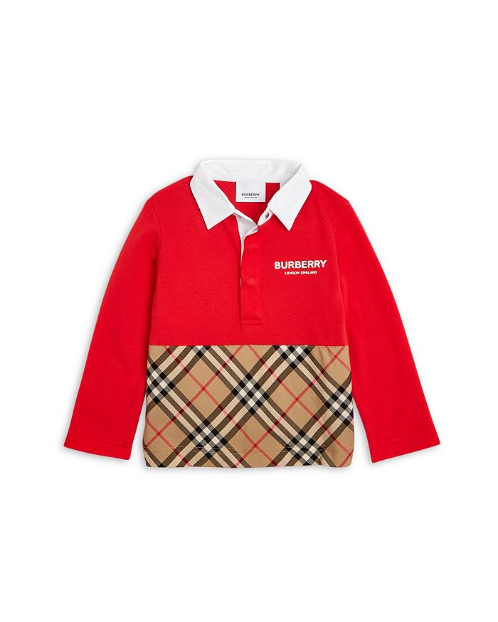 Burberry Boys' Mini Quentin Rugby Shirt - Baby In Bright Red