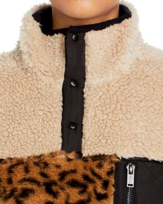 Rails Saga Print Blocked Faux Fur Sweater Jacket Bloomingdale's - Main Image