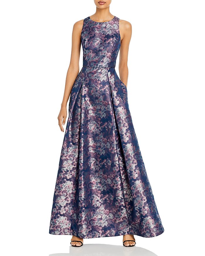 Aidan Mattox Printed A Line Gown | Bloomingdale's