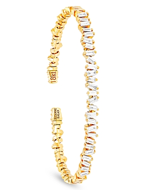 Suzanne Kalan 18K Yellow Gold Diamond Fireworks Flexible Bangle Bracelet
