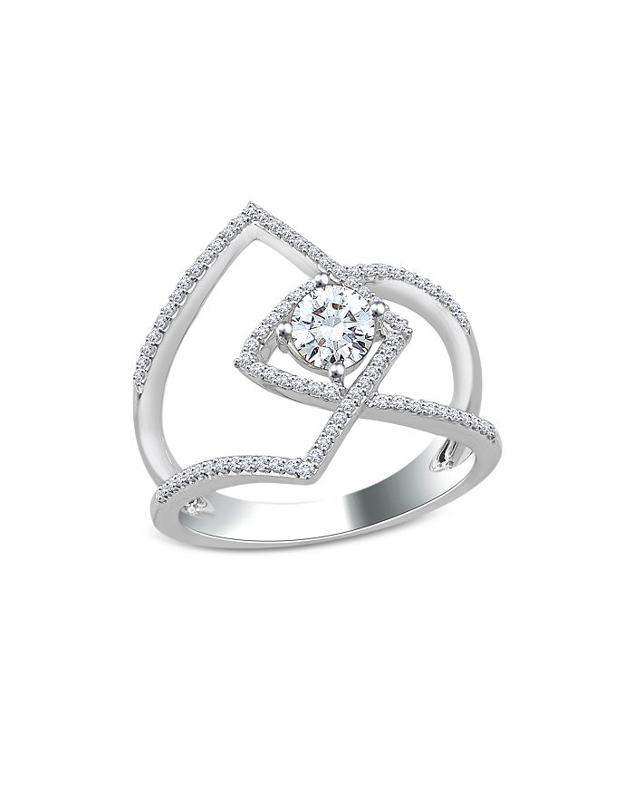 Bloomingdale's Diamond Crossover Ring In 14k White Gold, 0.75 Ct. T.w. -100% Exclusive