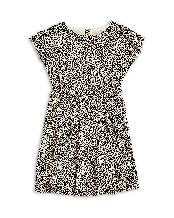 BCBG Girls' Leopard Print Ruffled Crepe Dress - Little Kid, Big Kid ...