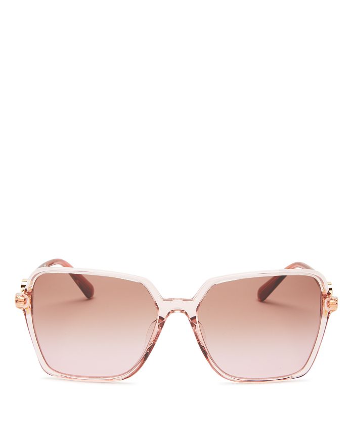 Versace Women's Square Sunglasses, 58mm In Transparent Pink / Violet Gradient Brown