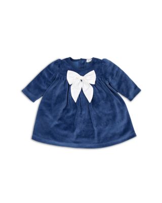 Kissy Kissy - Girls' Bow Front Velour Dress - Baby