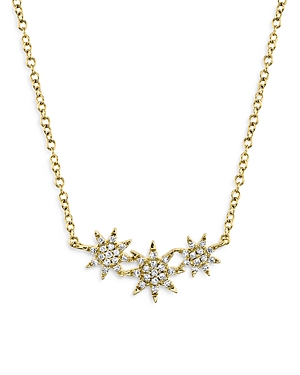 Moon & Meadow Diamond Star Pendant Necklace in 14K Yellow Gold, 0.09 ct. t.w. - 100% Exclusive