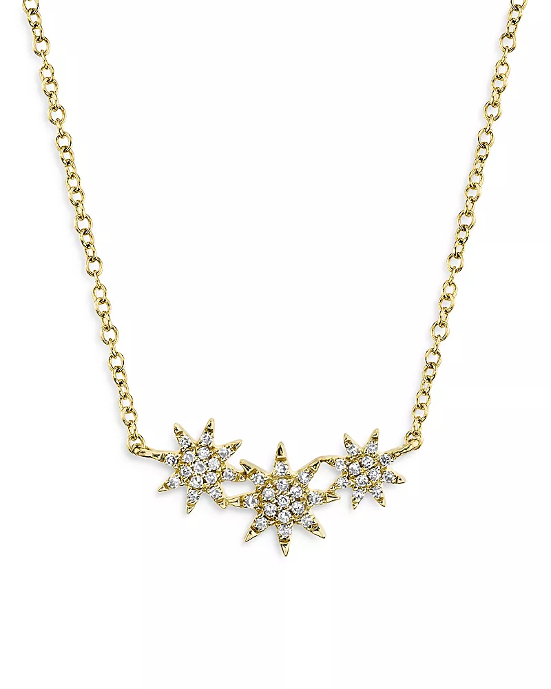 Moon & Meadow Diamond Star Pendant Necklace in 14K Yellow Gold, 0.09 tcw - Exclusive
