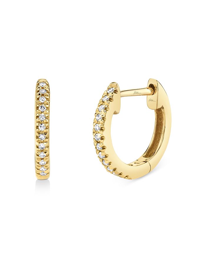 Moon & Meadow 14k Yellow Gold Diamond Small Huggie Hoop Earrings - 100% Exclusive