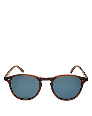 Garrett Leight Unisex Round Sunglasses, 46mm In Matte Saddle Tortoise /semi-flat Bluesmoke