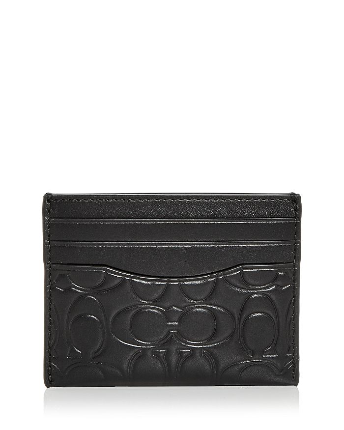 COACH Signature Embossed Leather Card Case Bloomingdale s