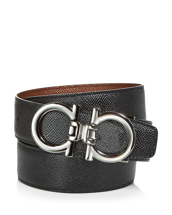 Ferragamo Men Hammered Leather Reversible Gancini Belt main image 1