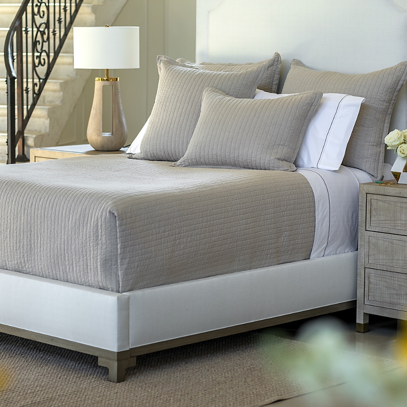 Lili Alessandra Tessa Quilted European Pillow In Raffia