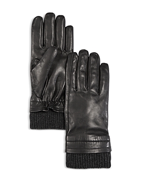 The Men's Store At Bloomingdale's Shearling Lined Leather Gloves - 100% Exclusive In Black Charcoal