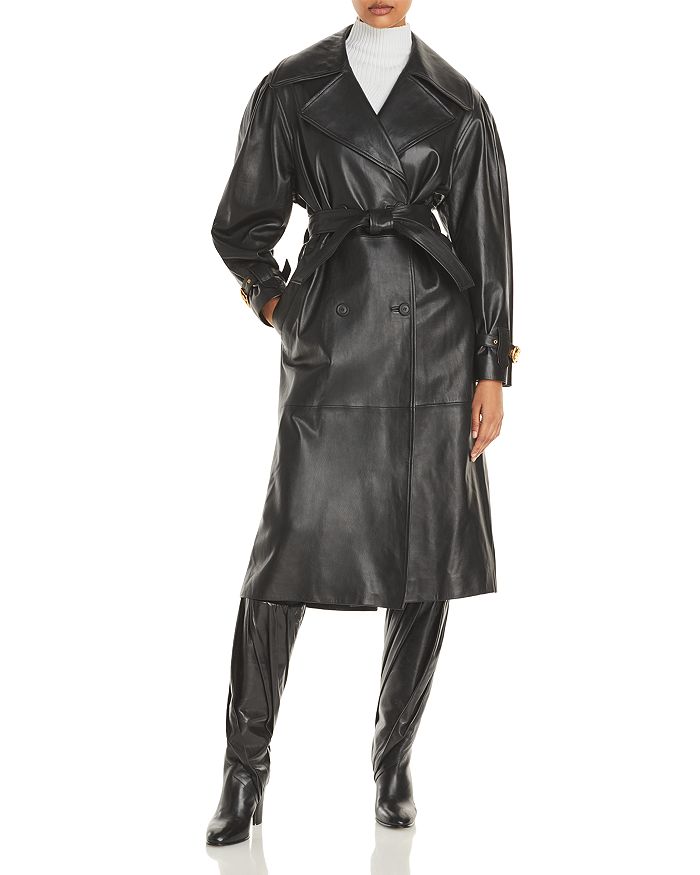 Alberta Ferretti Nappa Leather Trench Coat | Bloomingdale's