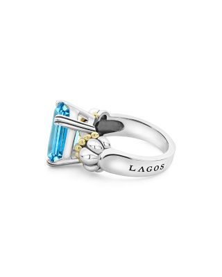Sterling Silver & 18K Yellow Gold Glacier Blue Topaz Ring