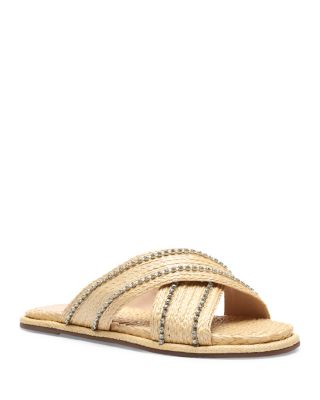 SCHUTZ Women's Carlotta Crystal Embellished Criss Cross Faux