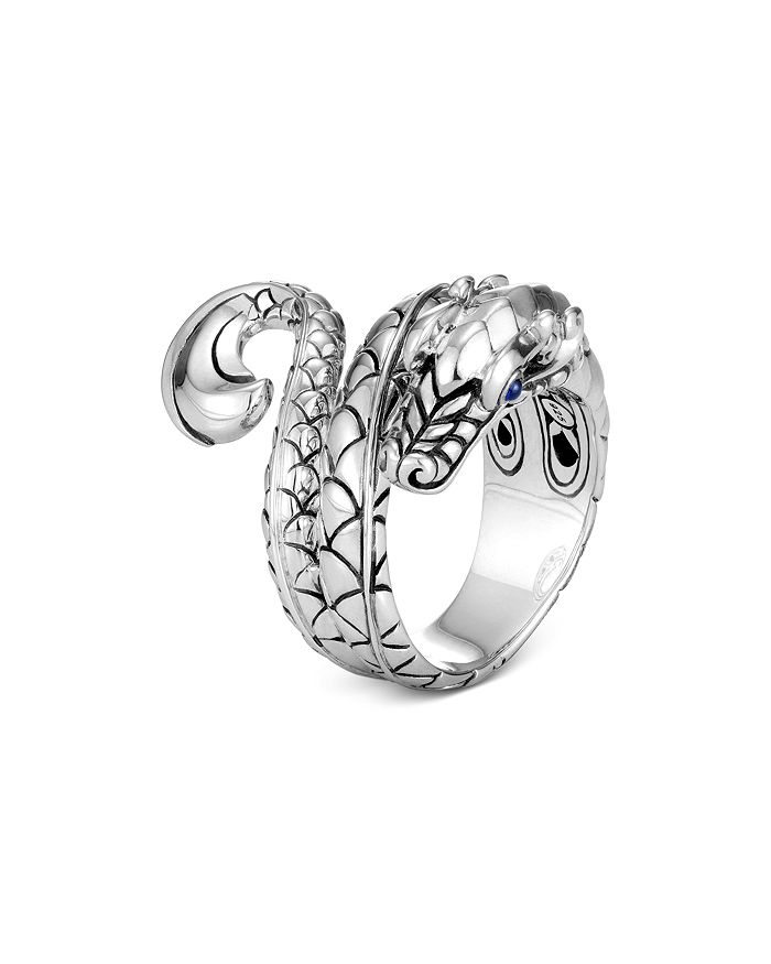 John Hardy Sterling Silver Legends Ring With Blue Sapphire In Silver