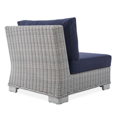 Conway Sunbrella&reg; Outdoor Patio Wicker Rattan Armless Chair