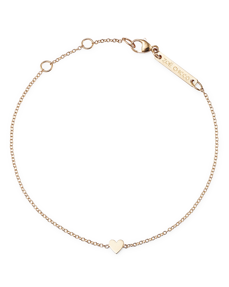 Zoë Chicco 14k Yellow Gold Itty Bitty Heart Bracelet In Gold